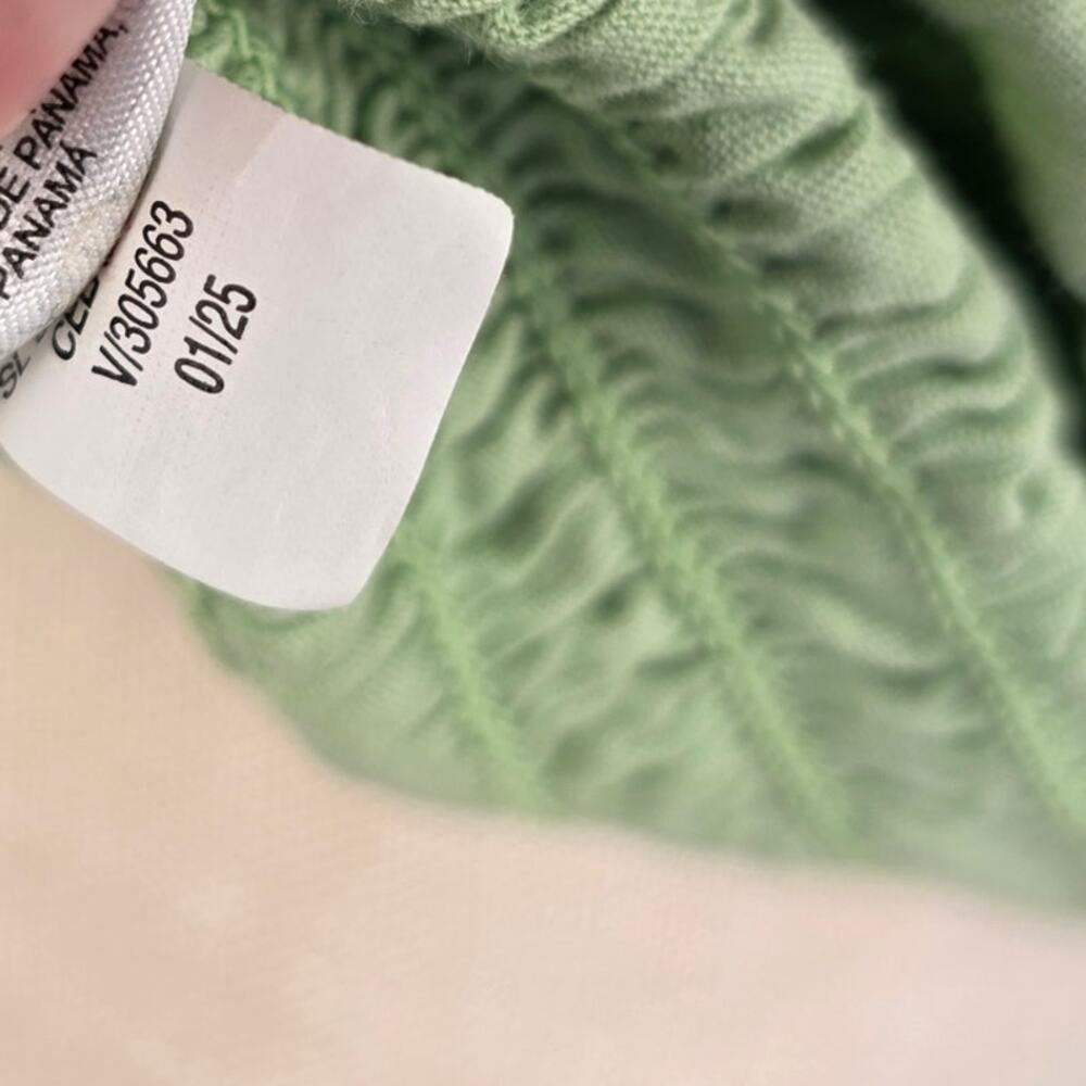 Old Navy Halter Top XL 1X Sage Green Smocked Stretch Y2K Retro Boho Festival - Picture 9 of 11